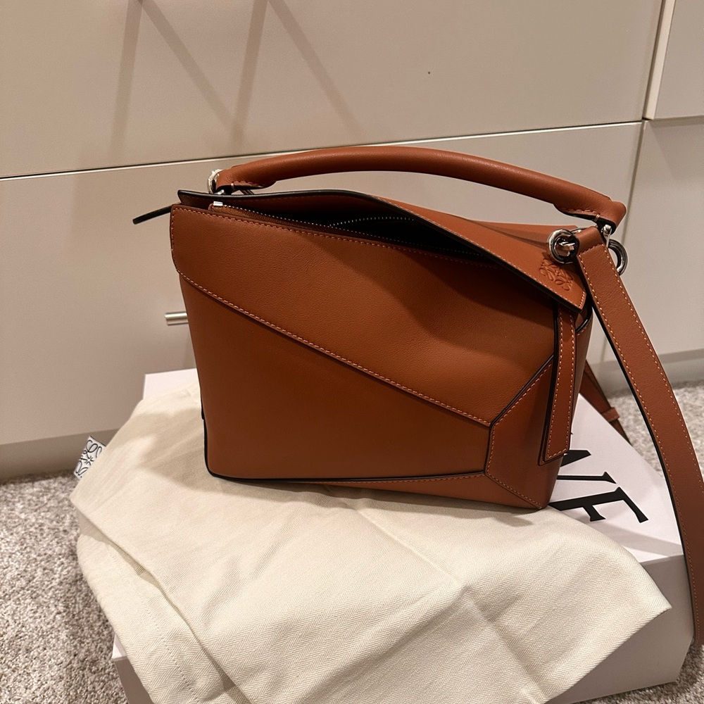 Loewe small puzzle bag tan
